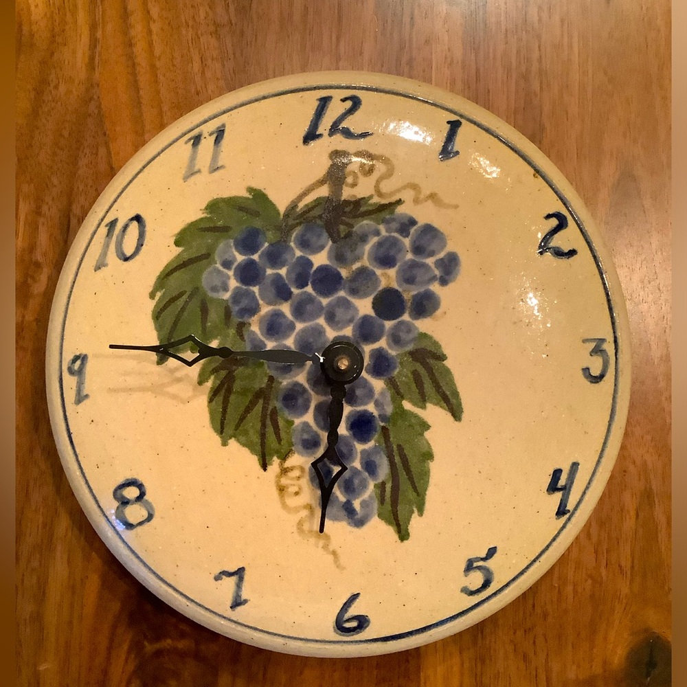 Beautiful grape pottery Clock